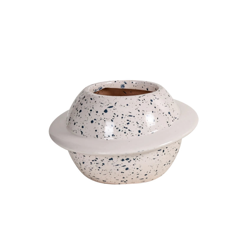 Mini planet shape ceramic succulent flower pot, view 4 - MRSLM