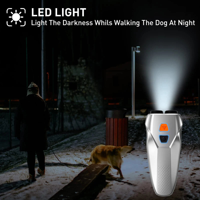 Ultrasonic dog repeller with LED flashlight, view 6 - MRSLM