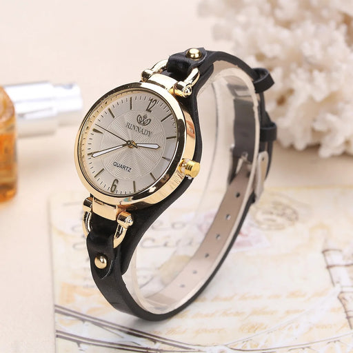 women's leather strap quartz watch, view 2 - MRSLM