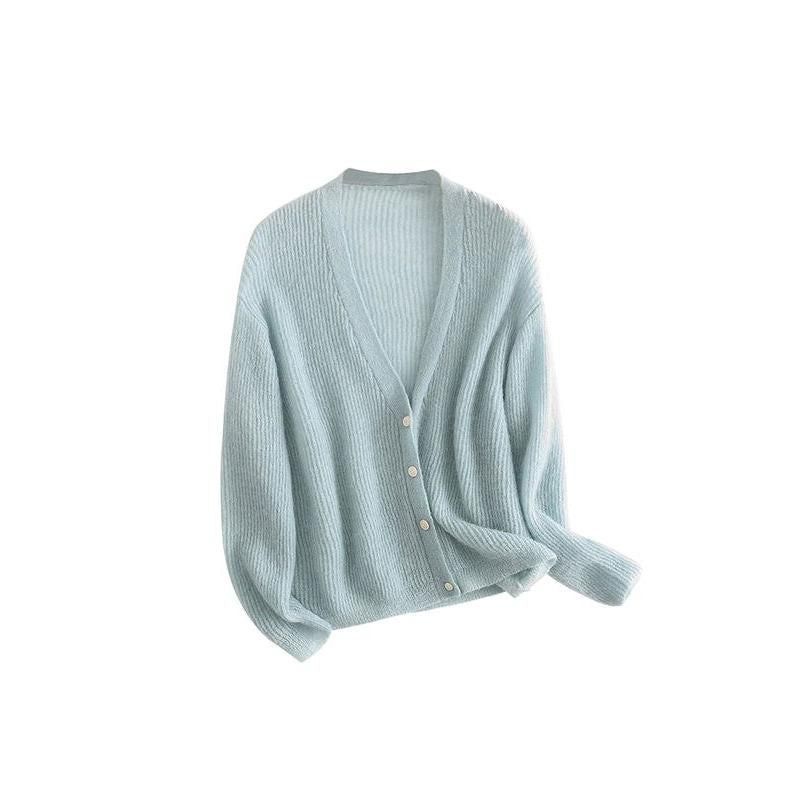 Mohair-wool blend cardigan, view 5 - MRSLM