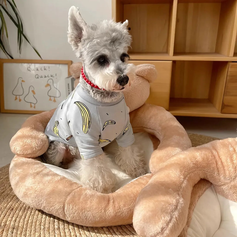 plush teddy bear pet bed, view 7 - MRSLM