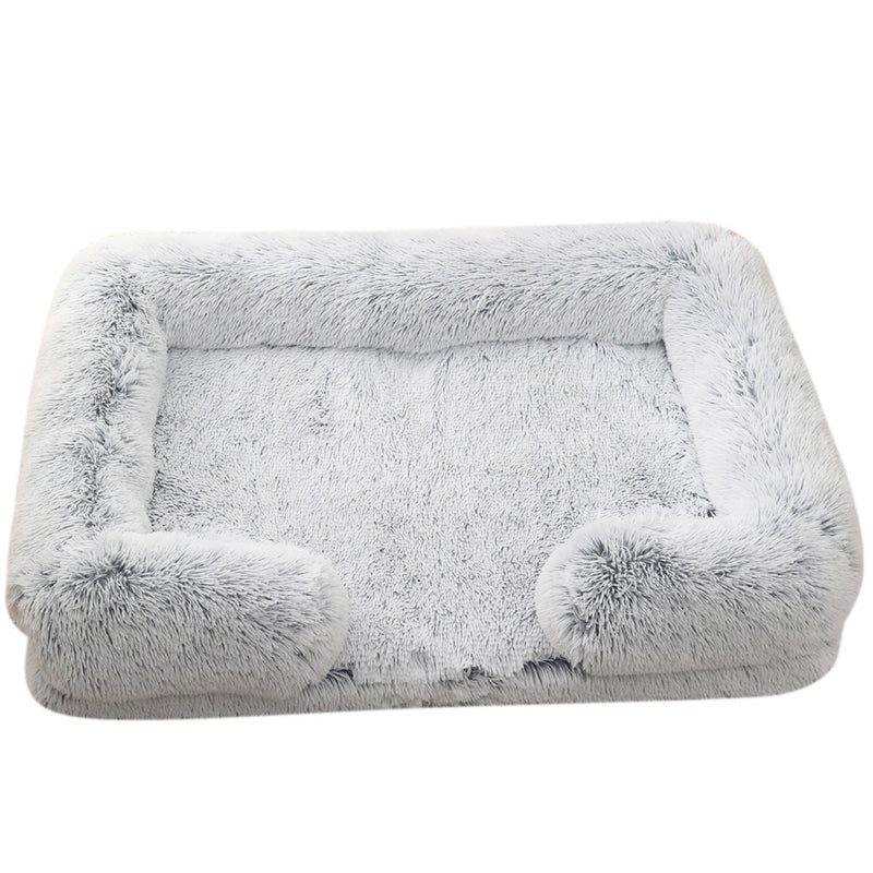 cozy winter plush dog bed, view 2 - MRSLM