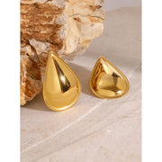 stainless steel rounded triangle stud earrings, view 5 - MRSLM