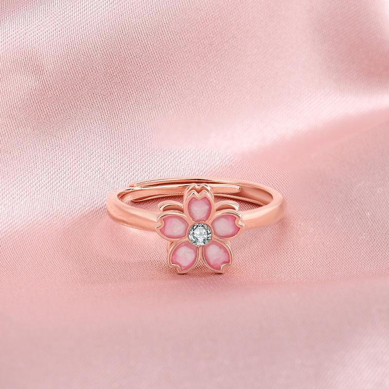 cherry blossom rotatable ring, view 3 - MRSLM