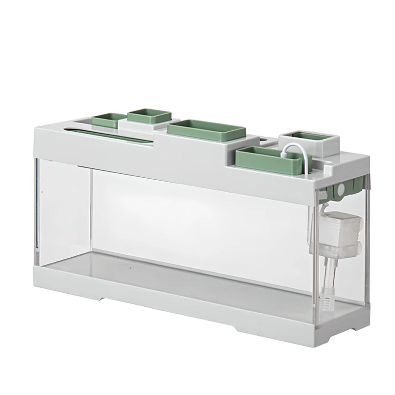 acrylic desktop aquarium with LED light, view 2 - MRSLM