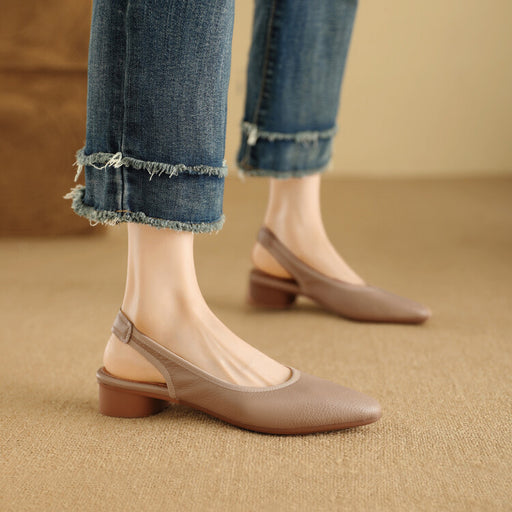 leather low heel sandals - MRSLM