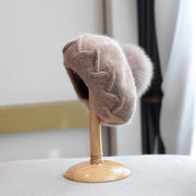 Warm rabbit fur beret, view 2 - MRSLM