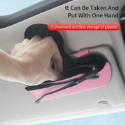 PU leather car visor sunglasses case, view 10 - MRSLM