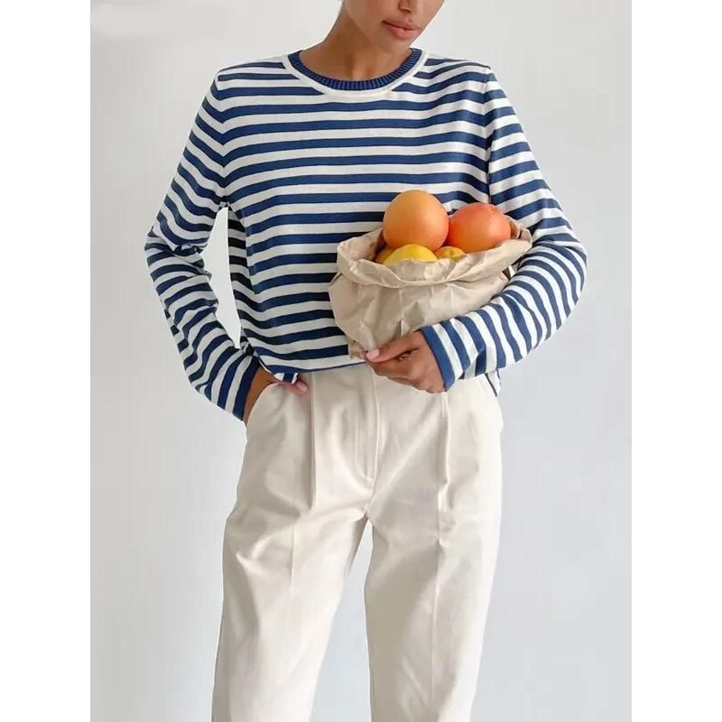knitted stripe sweater, view 8 - MRSLM