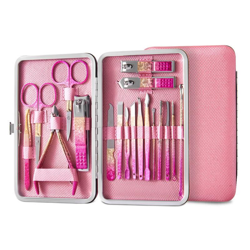 pink gold manicure and pedicure set, view 3 - MRSLM
