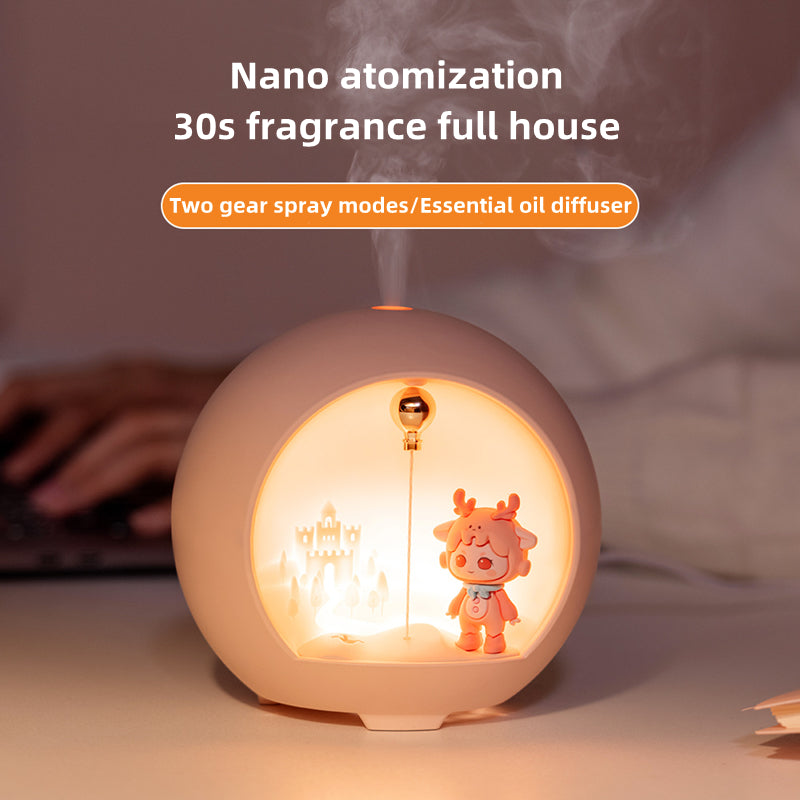 cartoon aromatherapy lamp and USB mini humidifier, view 5 - MRSLM