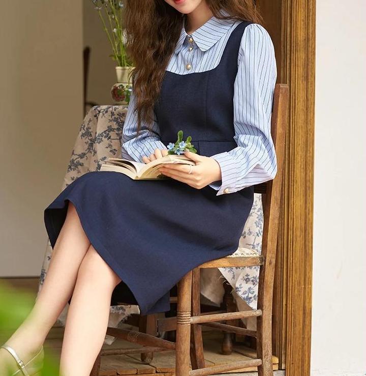 striped patchwork shirt dress - MRSLM