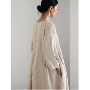 cotton linen maxi dress, view 6 - MRSLM