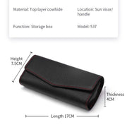 cowhide leather sunglasses case for car visor, view 12 - MRSLM