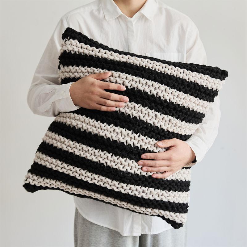 hand crochet chunky knit throw pillow - MRSLM