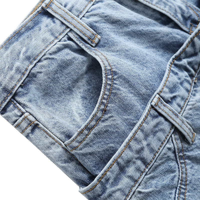 high waist straight jeans, view 7 - MRSLM