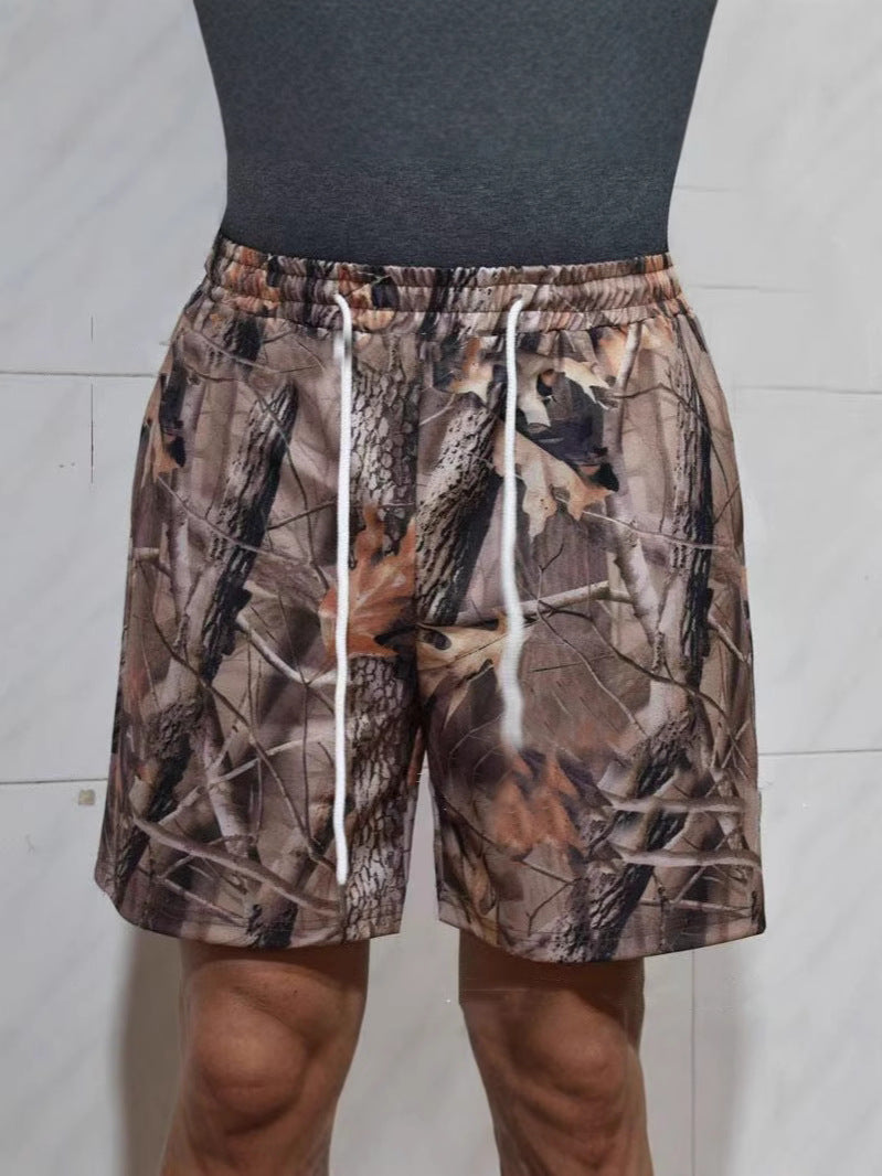 loose drawstring camouflage print shorts, view 8 - MRSLM