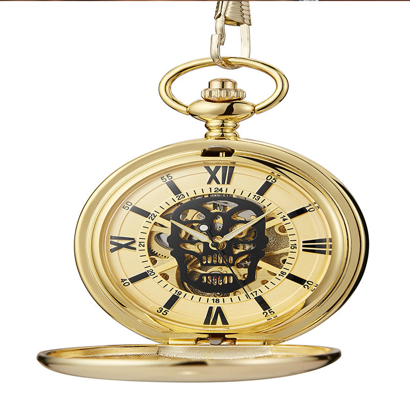 skull mechanical pocket watch, view 3 - MRSLM