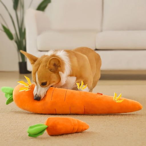 carrot plush chew toy for dogs - MRSLM