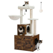 modern cat tree with litter box - MRSLM
