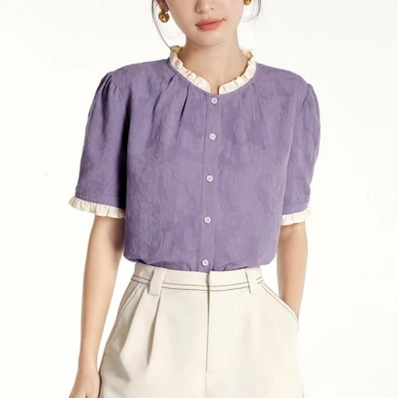 puff sleeve lace blouse - MRSLM