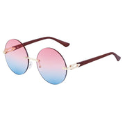 gradient rimless round sunglasses, view 8 - MRSLM