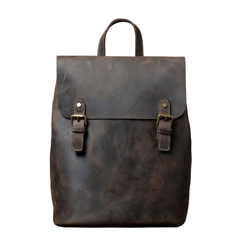 New Simple Retro First Layer Cowhide Backpack