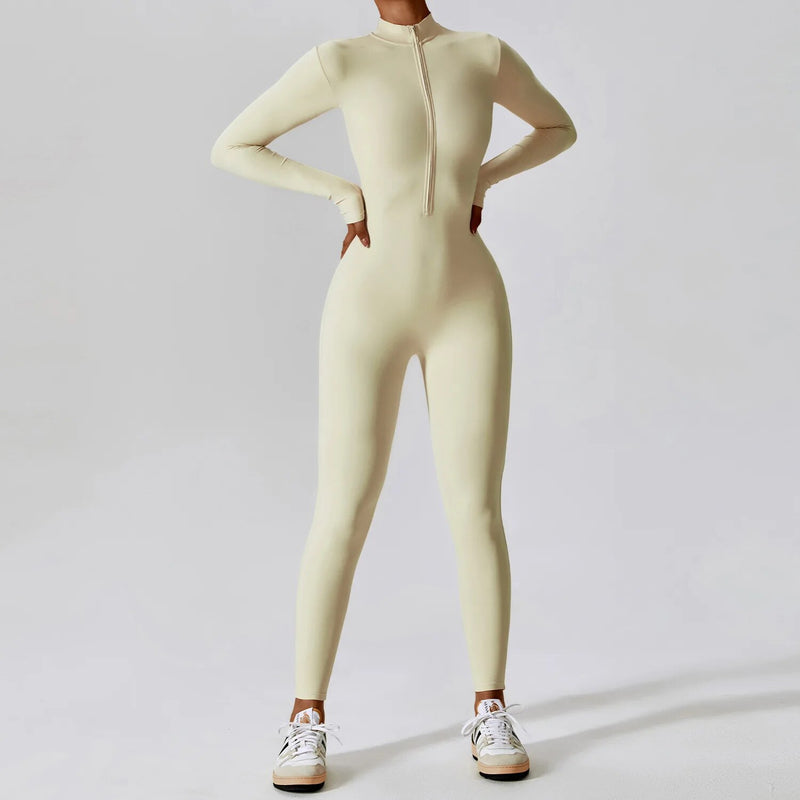 women's long sleeve yoga jumpsuit, view 20 - MRSLM