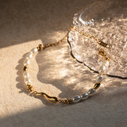 gold plated water drop bracelet, view 3 - MRSLM