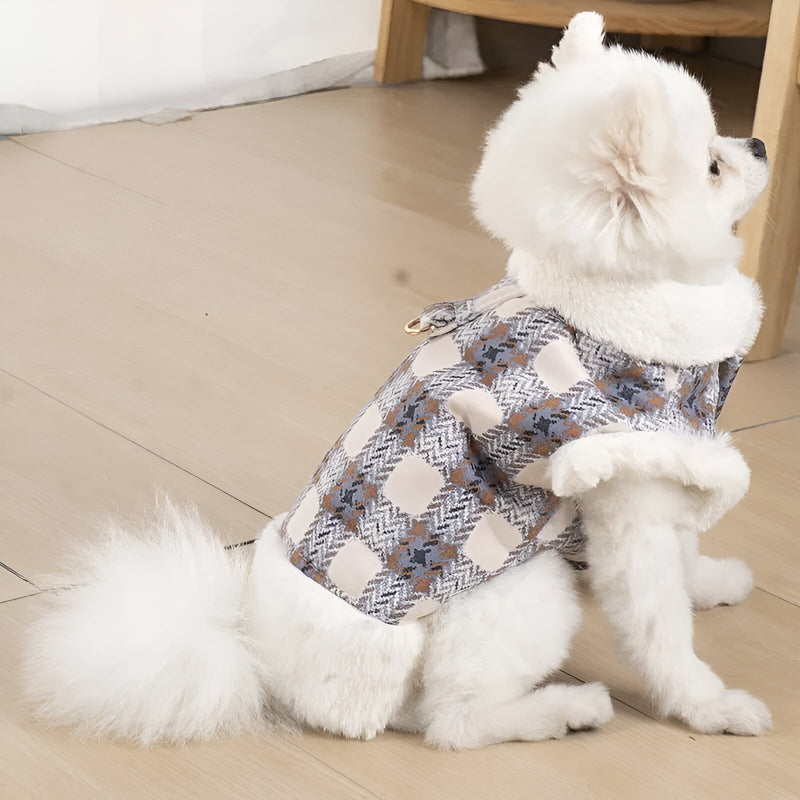 warm dog coat with D-ring, view 4 - MRSLM