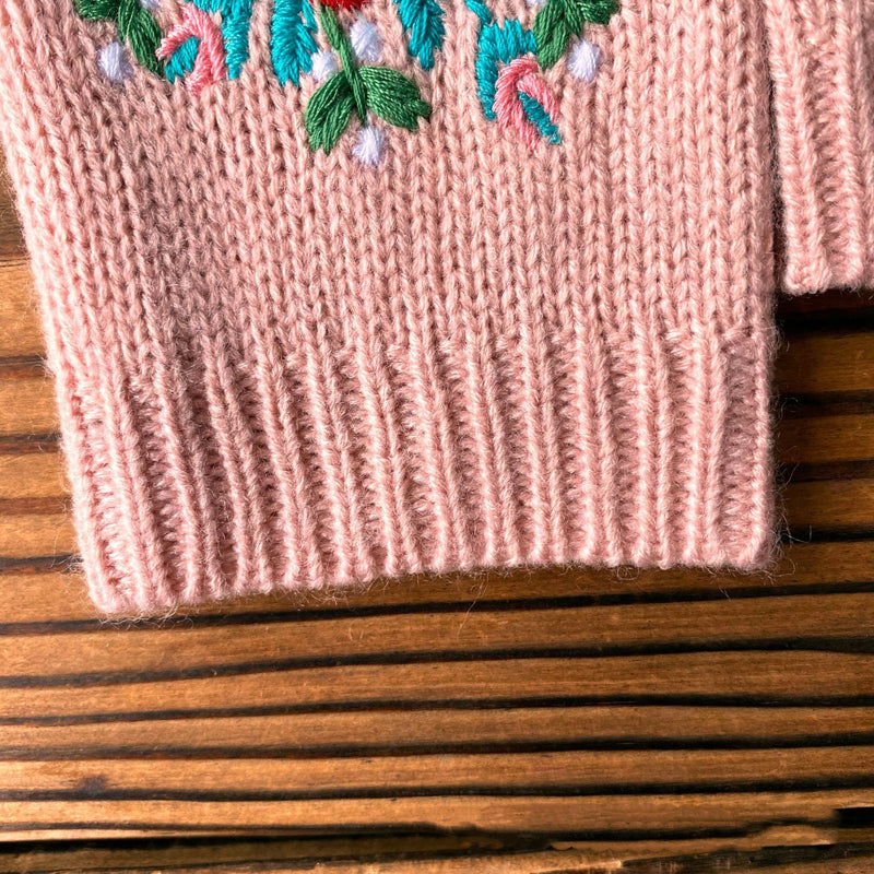 butterfly floral long knitted gloves, view 2 - MRSLM
