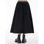 green and black asymmetric A-line skirt, view 6 - MRSLM
