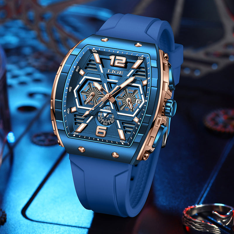 square chronograph watch, view 11 - MRSLM