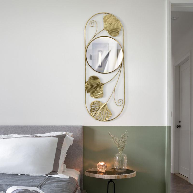 metal ginkgo leaf wall mirror - MRSLM