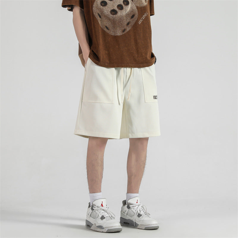 Retro workwear embroidered pocket shorts, view 2 - MRSLM