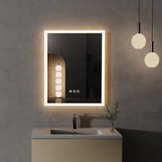 LED lighted anti-fog bathroom mirror, view 3 - MRSLM