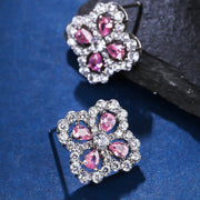 four-leaf clover zircon earrings, view 4 - MRSLM