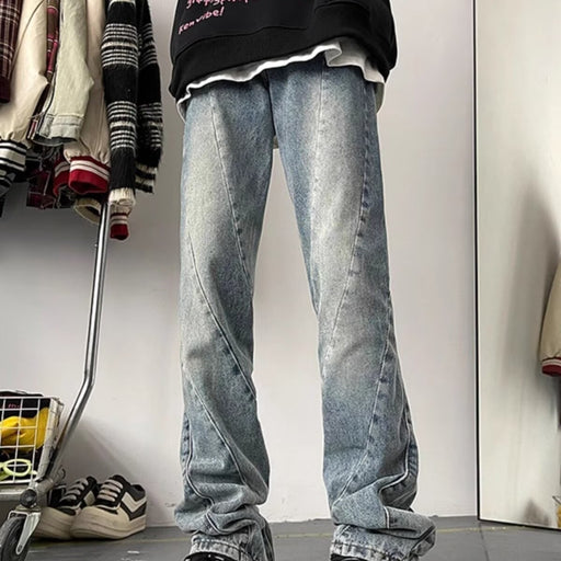 washed distressed 3d cutting jeans, view 6 - MRSLM