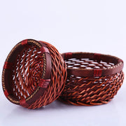 hand-woven wicker storage basket, view 3 - MRSLM