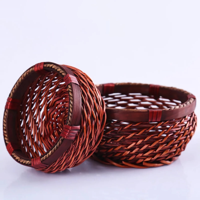 hand-woven wicker storage basket, view 3 - MRSLM