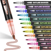 24 color double line contour pen set - MRSLM
