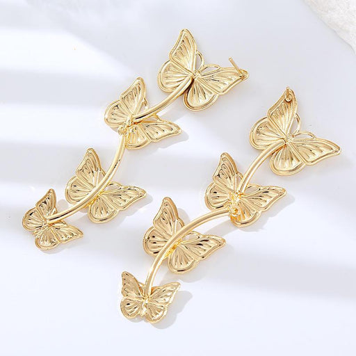 butterfly drop earrings, view 2 - MRSLM