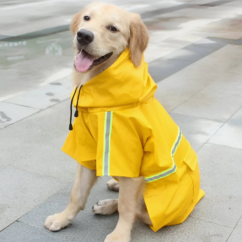 waterproof hooded dog raincoat, view 8 - MRSLM