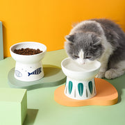 raised ceramic pet bowl, view 6 - MRSLM