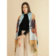 sunflower print pashmina shawl, view 3 - MRSLM