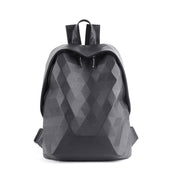 Black PU leather lattice backpack, view 5 - MRSLM