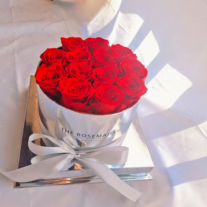 Mirror round flower pot preserved flowers, view 5 - MRSLM
