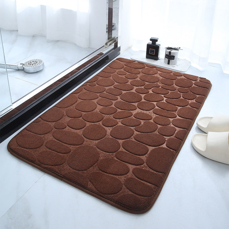 embossed cobblestone memory foam bath mat, view 3 - MRSLM