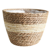 Straw woven plant basket set, view 2 - MRSLM