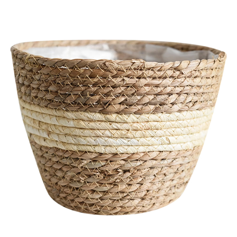 Straw woven plant basket set, view 2 - MRSLM